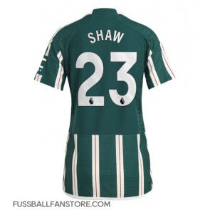 Manchester United Luke Shaw #23 Replik Auswärtstrikot Damen 2023-24 Kurzarm